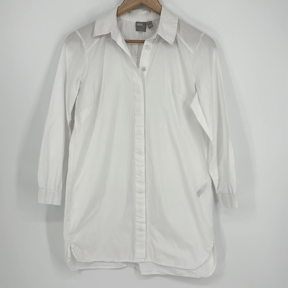 ASOS Design Cotton Mini Shirt Dress White Size 2 - Picture 3 of 13